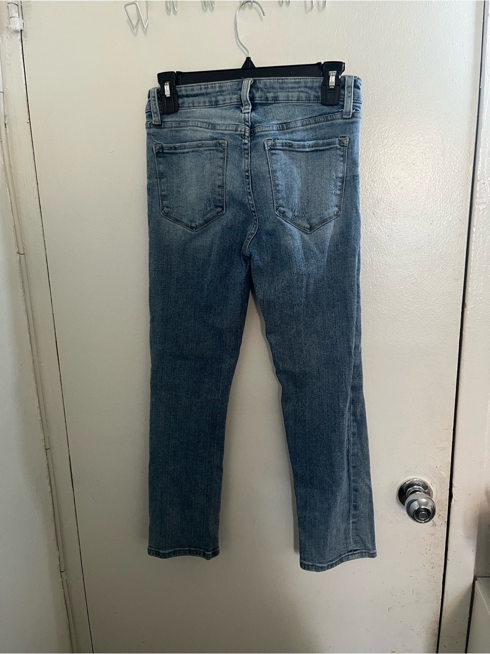 Light Blue Straight-Leg Distressed Jeans - Picture 5 of 6